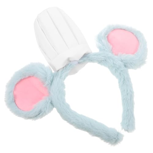 BAZEITFLOW Graues Mausohren Stirnband mit Kochmütze Weicher Langlebig und Bequem Niedliches Tierkostüm Haarreif für Halloween Karneval Cosplay und Partys Vielseitig Einsetzbar für Alltag und von BAZEITFLOW