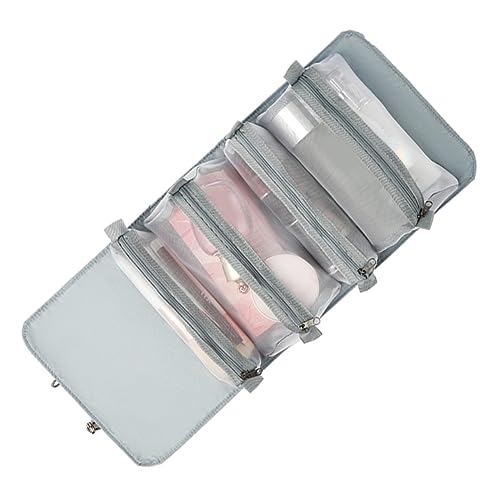 BAZEITFLOW Große Kosmetiktasche Damen Reise Kulturtasche Mehrere Fächer Leicht Tragbar Makeup Organizer Waschbeutel Multifunktional von BAZEITFLOW