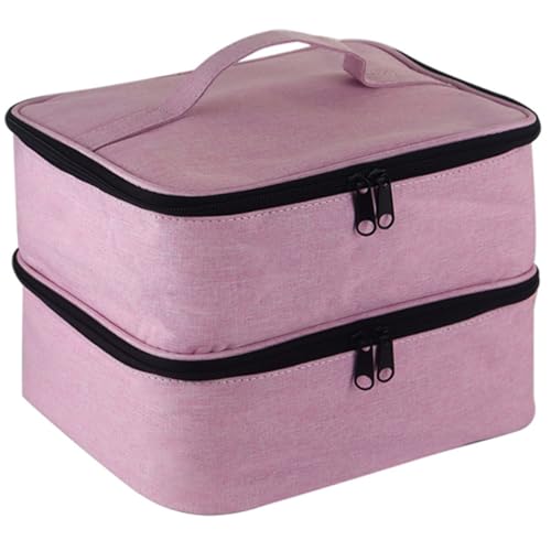 BAZEITFLOW Große Kosmetiktasche mit Hoher Kapazität Multifunktionale Tragbare Aufbewahrungstasche Robustes Material für Reisen Home Organizer Vielseitige Sundries Storage Bag in Rosa von BAZEITFLOW
