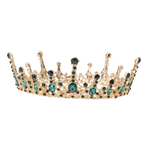 BAZEITFLOW Grüne Strass Tiara Braut Haarschmuck Hochzeit Party Accessoire für Damen Mädchen Brautjungfer von BAZEITFLOW