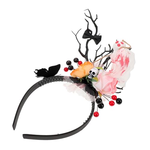 BAZEITFLOW Halloween Haarreif mit Hirschgeweih und Schmetterlings Design Gruseliges Kostümzubehör für Party Cosplay und Tag der Toten Dekoration Auffälliges Halloween Accessoire von BAZEITFLOW