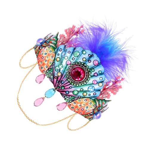 BAZEITFLOW Halloween Haarschmuck Damen Muschel Stirnband Krone Leichtes Haarband Party Fotorequisite Kopfschmuck Cosplay von BAZEITFLOW