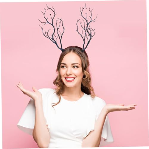 BAZEITFLOW Hexenhörner Haarreif Blau Exaggerierter Gothic Kopfschmuck Handgemacht Bequem für Halloween Party Cosplay Mädchen Stirnband von BAZEITFLOW