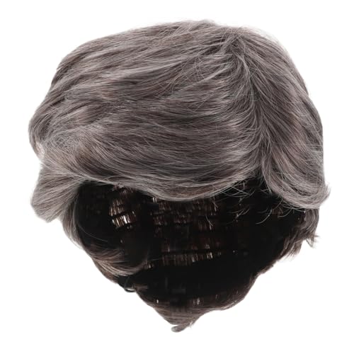 BAZEITFLOW Hitzeresistente Realistische Synthetik Toupee für Halloween Old Man Cosplay und Kostüm Natürliche Optik Einfach Stylbar Vielseitiges Haarteil von BAZEITFLOW