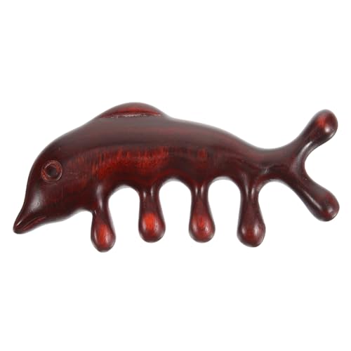 BAZEITFLOW Holzkamm Breitzinkig Delfinform Holz Massagekamm Tragbar Leicht für Locken Haarentwirrung Kopfhautmassage Damen Herren von BAZEITFLOW