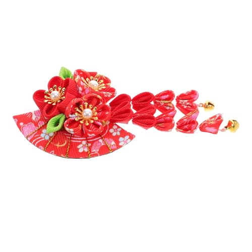 BAZEITFLOW Japanischer Haarschmuck mit Quaste und Fächer Vielseitige Haarklammer für Damen Traditionell und Modern Geeignet für Hanfu Cosplay Weihnachten und Festliche Anlässe von BAZEITFLOW