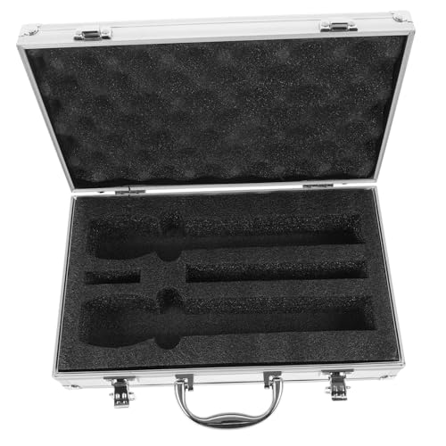 BAZEITFLOW Kabellose Mikrofonbox mit Stabilem Aluminiumkoffer Stoßfest mit Griff für Outdoor Mikrofone Tragbarer Mikrofon Organizer für Handheld Wireless Mikrofonsysteme Praktische von BAZEITFLOW