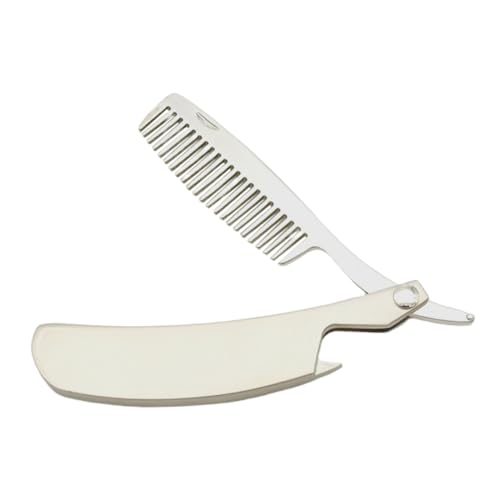 BAZEITFLOW Kompakter Faltbarer Bartkamm aus Robustem Zinklegierung Hautfreundlich mit Glatten Zähnen für Herren Bart und Haarstyling Tragbar für Reise und Tägliche Pflege von BAZEITFLOW