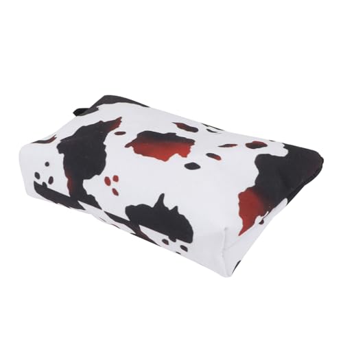 BAZEITFLOW Kosmetikbeutel mit Kuhmuster Tragbare Schminktasche mit Reißverschluss Vielseitiger Organizer für Reise und Alltag Handliche Kulturtasche für Damen und Herren Opakes Design von BAZEITFLOW