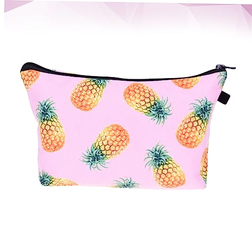 BAZEITFLOW Kosmetiktasche Damen Ananas Print Tragbar Makeup Organizer Leicht Kompakt Für Reise Outdoor Kulturbeutel Großes Fassungsvermögen Für Kosmetik Toilettenartikel von BAZEITFLOW