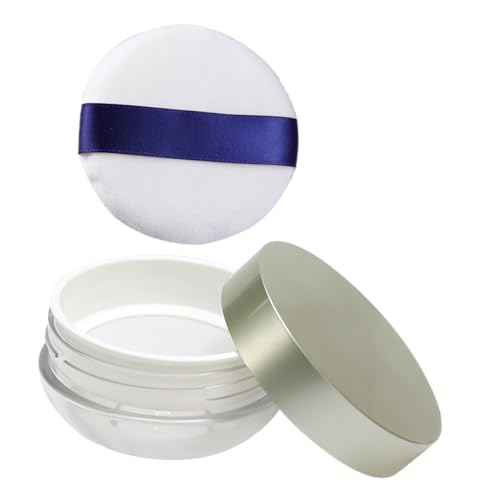 BAZEITFLOW Lose mit Elastischem Netz und Integriertem Puderquaste Kompakter Kosmetikbehälter für Frauen Auslaufsicherer Make Up Puderhalter für Losen Puder und Foundation Zufällige Farbe von BAZEITFLOW