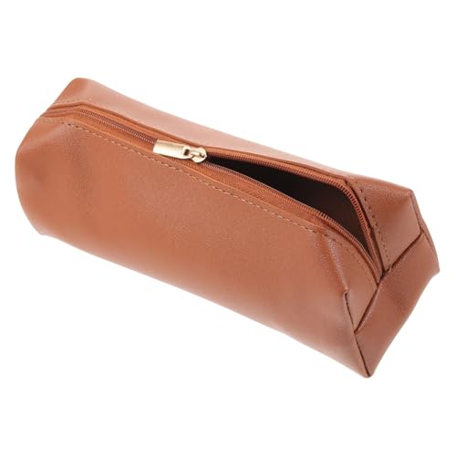 BAZEITFLOW Makeup Pinsel Tasche Braun Langlebiges Leder Kosmetik Pinsel Organizer Kompakt Leicht Tragbar für Reisen Alltag Camping Geeignet von BAZEITFLOW