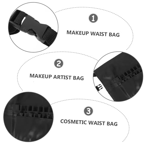 BAZEITFLOW Makeup Waist Bag mit Verstellbarem Taillengürtel Leichtes Pinsel Aufbewahrungsetui mit Verschiedenen Innenfächern Tragbare Kosmetiktasche für Makeup Artists Kompakt und Langlebig von BAZEITFLOW
