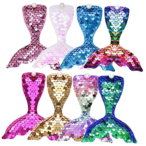 BAZEITFLOW Meerjungfrau Haarspange 8 Stück Glitzer Haarnadeln für Mädchen Stylische Haarclips im Meerjungfrau Stil für Damen Dekoration für Partys und Cosplay von BAZEITFLOW