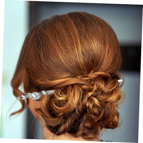 BAZEITFLOW Metal Hair Chopstick Silber Vintage Haarschmuck für Frauen Langlebiges Stilvolles Metall Haarnadel Accessoire für Alltag Hochzeit Party von BAZEITFLOW