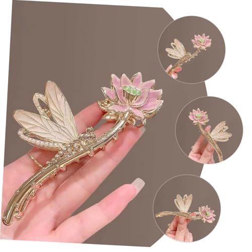 BAZEITFLOW Metal Lotus Flower Claw Clip Chinesische Haarklammer Damen Metall Haarschmuck Rutschfest für Dickes Haar Alltag und Party von BAZEITFLOW