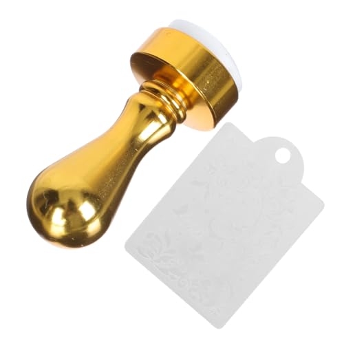 BAZEITFLOW Metallischer Silikon Nagel Stempel Praktischer Maniküre DIY Stamping Werkzeug Nageldesign Zubehör für Nail Art Gestaltung in Gold von BAZEITFLOW