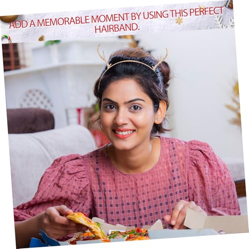 BAZEITFLOW Metalllegierung Rentiergeweih Haarreif Weihnachtsstirnband Festlich Langlebig Haarschmuck Mädchen Party Cosplay Karneval Weihnachten Zubehör von BAZEITFLOW