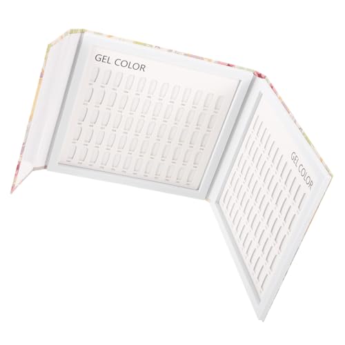 BAZEITFLOW Nagel Farbkarte Farben Nagellack Musterplatte Weiß Maniküre Display Buch Professionell für Nail Art Präsentation und Übung Nail Polish Sample Board von BAZEITFLOW