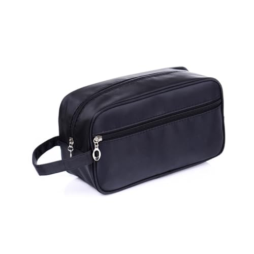 BAZEITFLOW Outdoor Toiletry Organizer Bag Schwarz Großer Reise Kosmetikkoffer Für Herren Damen Praktisch Robust Waschbar Für Camping Geschäftsreisen von BAZEITFLOW