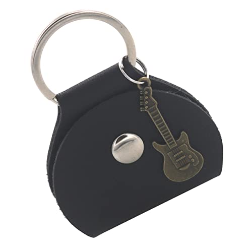 BAZEITFLOW PU Leder Gitarren Plektrum Tasche mit Metall Anhänger Robuster Gitarren Pick Organizer Praktischer Plectrum Halter für Gitarre Tragbare Aufbewahrungstasche für Musiker Teiliges von BAZEITFLOW