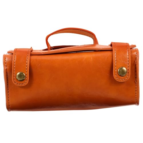 BAZEITFLOW PU Leder Rasierer Reiseetui mit Großem Fassungsvermögen Wasserdichtes Herren Kulturbeutel Reise Organizer mit Mehreren Fächern Kratzfeste Rasierkopf Aufbewahrung Braun für von BAZEITFLOW