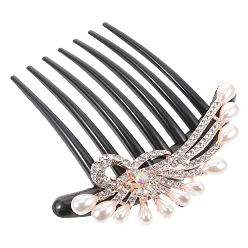 BAZEITFLOW Perlen Haarschmuck mit Strasssteinen Leichter Zahn Haarkamm für Damen Haarnadel für Hochzeit Abschlussball Braut und Festliche Anlässe Kompakter Haarkamm mit Künstlichen Perlen von BAZEITFLOW
