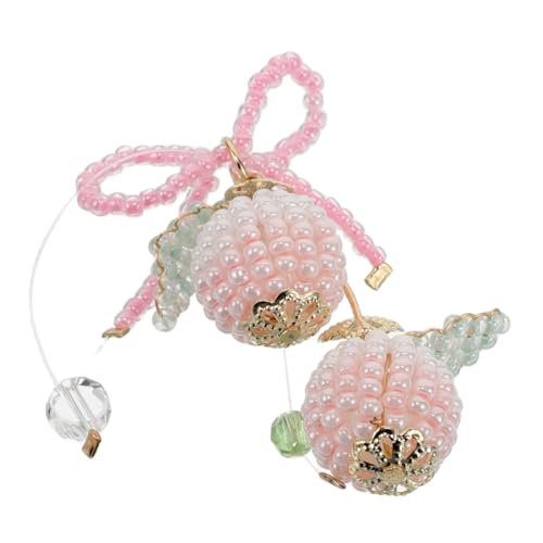 BAZEITFLOW Perlen Haarzubehör Material Perlenbogenohrringe Bowknot-ohrringe Schleife Baumelnde Ohrringe Bogen-ohrstecker Schleifenknoten Ohrringe Bogen Schmuck Glasperlen Rosa von BAZEITFLOW
