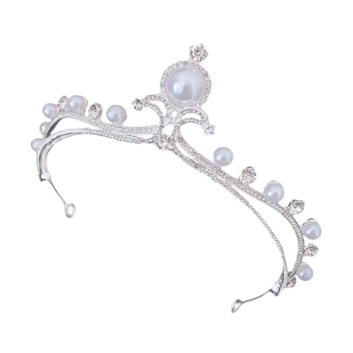 BAZEITFLOW Perlenkrone Tiara für Mädchen Dekorative Brautkrone mit Strass für Hochzeiten Partys und Besondere Anlässe Haaraccessoire mit Romantischem Design von BAZEITFLOW