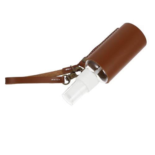 BAZEITFLOW Reise Flasche mit Braunem Pu leder Schlüsselanhänger Auslaufsicherer Lotionbehälter Wiederverwendbar Tragbar für Damen und Herren Praktische Reise flüssigkeitsaufbewahrung von BAZEITFLOW