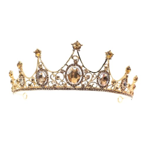 BAZEITFLOW Retro Braut Tiara Haarschmuck mit Kristallbesatz Leichte Kopfkrone für Hochzeit Party Festliche Damen Langlebiges Fadensicheres Material Modisches Barock Design von BAZEITFLOW