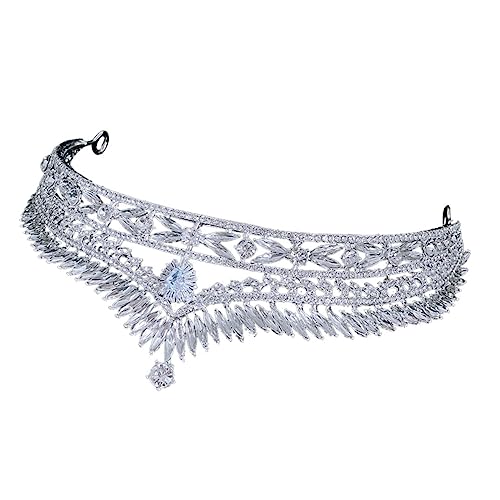 BAZEITFLOW Rhinestone Brautkrone Silber Glitzerndes Diadem für Hochzeit Abschlussball Geburtstagsparty Leichtes Haarschmuck Accessoire für Damen Bachelorette Crown Brautschmuck von BAZEITFLOW