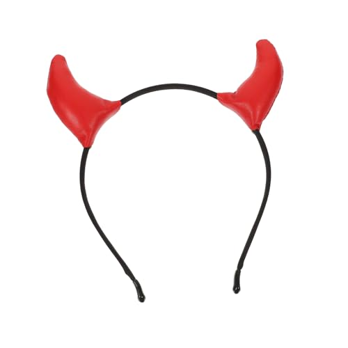 BAZEITFLOW Roter Teufelshorn Haarreif mit Pailletten Handgefertigt Halloween Cosplay Stirnband für Party Fasching Kostüm Zubehör von BAZEITFLOW