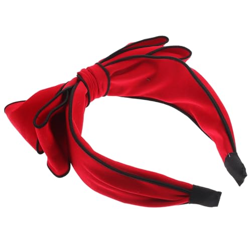 BAZEITFLOW Rotes Stoff Haarband mit Süßer Schleife Verstellbares Party Haarband für Kleine Mädchen Modisches Stirnband für Cosplay Fotoshootings und Alltag von BAZEITFLOW