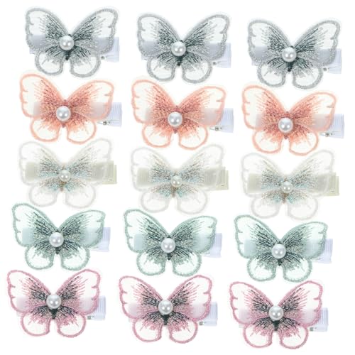 BAZEITFLOW 15stücke Schmetterling Haarspangen Dekorativ Kleine Für Frauen Mädchen Zeremonie Geburtstag Hochzeit Ball Fotoshooting Bankett von BAZEITFLOW