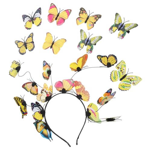 BAZEITFLOW Schmetterlings Haarreif Damen Verstellbares Kopfband mit Leichten Haarklammern Modischer Haarschmuck für Hochzeit Party Cosplay und Festliche Anlässe von BAZEITFLOW