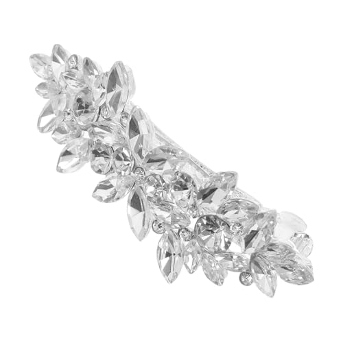 BAZEITFLOW Silberne Haarklammer mit Funkelnden Strasssteinen Frühling haarspange Eleganter Brautschmuck für Hochzeit und Party Vielseitiges Haarschmuck accessoire für Frauen und Mädchen von BAZEITFLOW