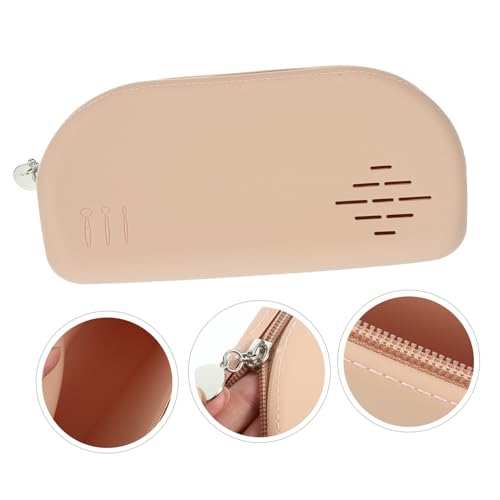 BAZEITFLOW Silikon Make up Pinselhalter Reiseetui mit Reißverschluss Langlebige Kosmetiktasche für Pinselaufbewahrung Tragbarer Kulturbeutel für Damen und Mädchen Praktische Schminktasche von BAZEITFLOW
