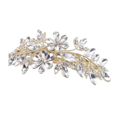 BAZEITFLOW Strass Haarklammer Blumen Haarspange Damen Glitzer Haarschmuck Frühling Haarclip Elegant für Hochzeit Party Alltag von BAZEITFLOW