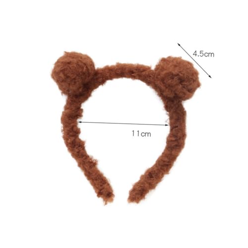 BAZEITFLOW Süßes Plüsch Bärenohren Stirnband für Mädchen Weiches Haar Accessoire in Dunkelbraun Lustiger Haarschmuck für Bequemes und Elastisches Design für Partys und Alltagsgebrauch von BAZEITFLOW