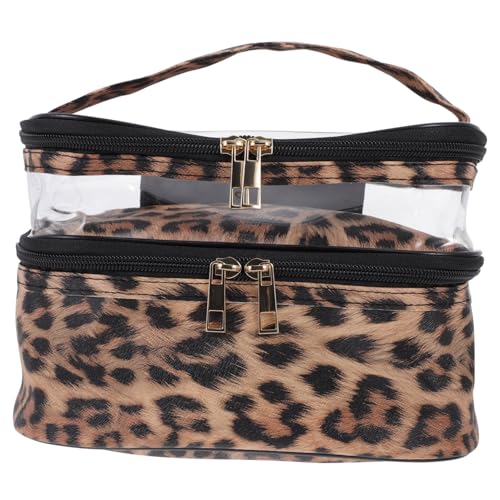 BAZEITFLOW Transparente PVC Doppel Make Up Tasche Leopard Muster Große Kapazität Reise Kosmetiktasche Handlich Waschbeutel Praktisch Für Damen Toilettenartikel Organizer BAZEITFLOW Transparente PVC Doppel Make Up Tasche Leopard Muster Große Kapazität Reise Kosmetiktasche Handlich Waschbeutel Praktisch Für Damen Toilettenartikel Organizer von BAZEITFLOW