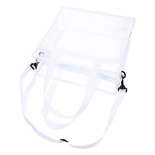 BAZEITFLOW Transparente PVC umhängetasche Damen Vielseitige Crossbody Bag mit Verstellbarem Schultergurt Geräumige Leichte Handtasche für Alltag Arbeit Schule und Shopping Weißer Gurt von BAZEITFLOW