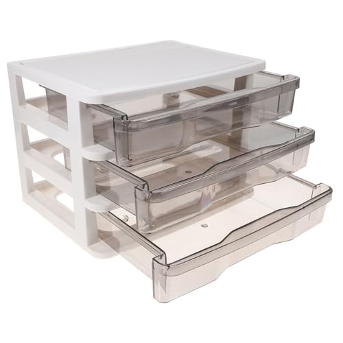 BAZEITFLOW Transparente Stufige Aufbewahrungsbox mit Schubladen Kompakter Make Up Organizer für Kosmetik und Kleinteile Multifunktionale Desktop Schubladenbox für Büro und Zuhause von BAZEITFLOW