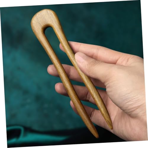 BAZEITFLOW U förmige Haarnadel aus Grünem Sandelholz Klassische Französische Haargabel Langlebiger Holz haarschmuck für Damen Geeignet für Hochsteckfrisuren und Verschiedene Haartypen von BAZEITFLOW
