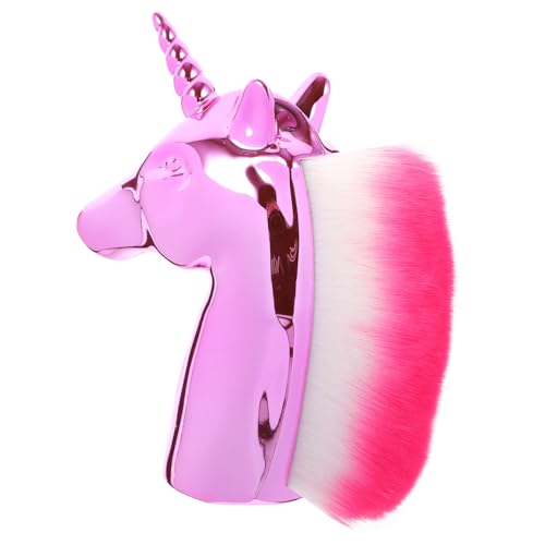 BAZEITFLOW Foundation-pinsel in Einhorn-form Kosmetikpinsel Aus Hochwertigem Kunststoff Puder-rougepinsel Für Frauen Und Mädchen Roségold-finish Make-up-pinsel Für Täglichen Gebrauch von BAZEITFLOW