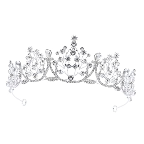 BAZEITFLOW Vintage Barock Tiara Damen Hochzeit Haarschmuck mit Kristallbesatz Bequemer Braut Kopfschmuck für Festliche Anlässe Wie Hochzeit Party Bühne Eleganter Barockstil von BAZEITFLOW