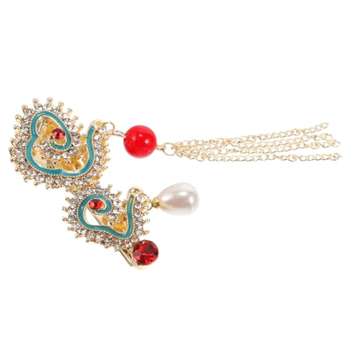 BAZEITFLOW Vintage Chinesische Haarklammer mit Filigranen Quasten und Strass Haarclip für Frauen Eleganter Haarschmuck für Braut Party Cosplay und Festliche Anlässe Stilvoller Seitenclip von BAZEITFLOW