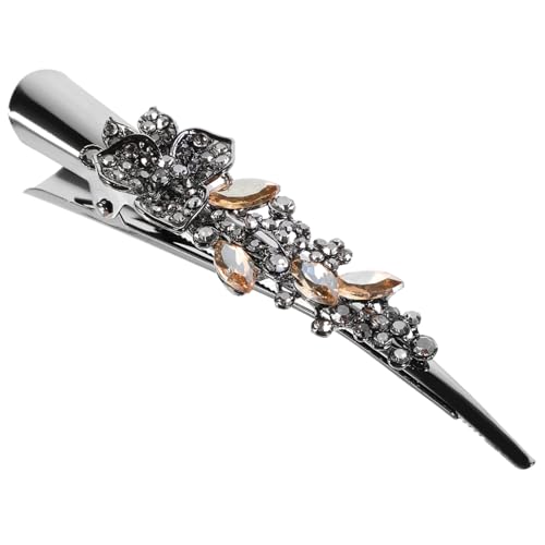 BAZEITFLOW Vintage Haarklammer mit Strass für Damen Große Haarnadel im Retro Stil für Hochzeiten Partys und Besondere Anlässe Champagnerfarbe Langlebig und Elegant von BAZEITFLOW