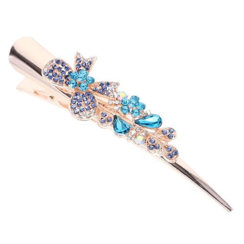 BAZEITFLOW Vintage Haarschmuck Damen Haarklammer für Hochzeiten und Partys Eleganter Alligator Haarclip für Dünnes und Dickes Haar Leicht und Komfortabel Blau von BAZEITFLOW
