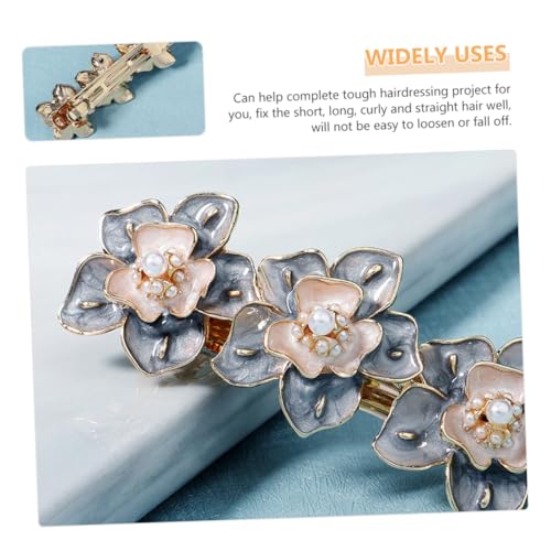 BAZEITFLOW Vintage Perlen Haarspangen mit Funkelnden Strass Blumen Stilvolle Haarklammern für Damen Stabile Haarclips für Kurze und Lange Haare Vielseitiger Haarschmuck für Alltag und Fest von BAZEITFLOW